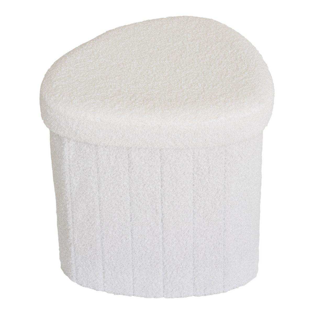 Medford Pouf – Weiß, Polyester/Schaum/Sperrholz, 36,5 x 42,5 x 37,5 cm - HomeDesign Knaus
