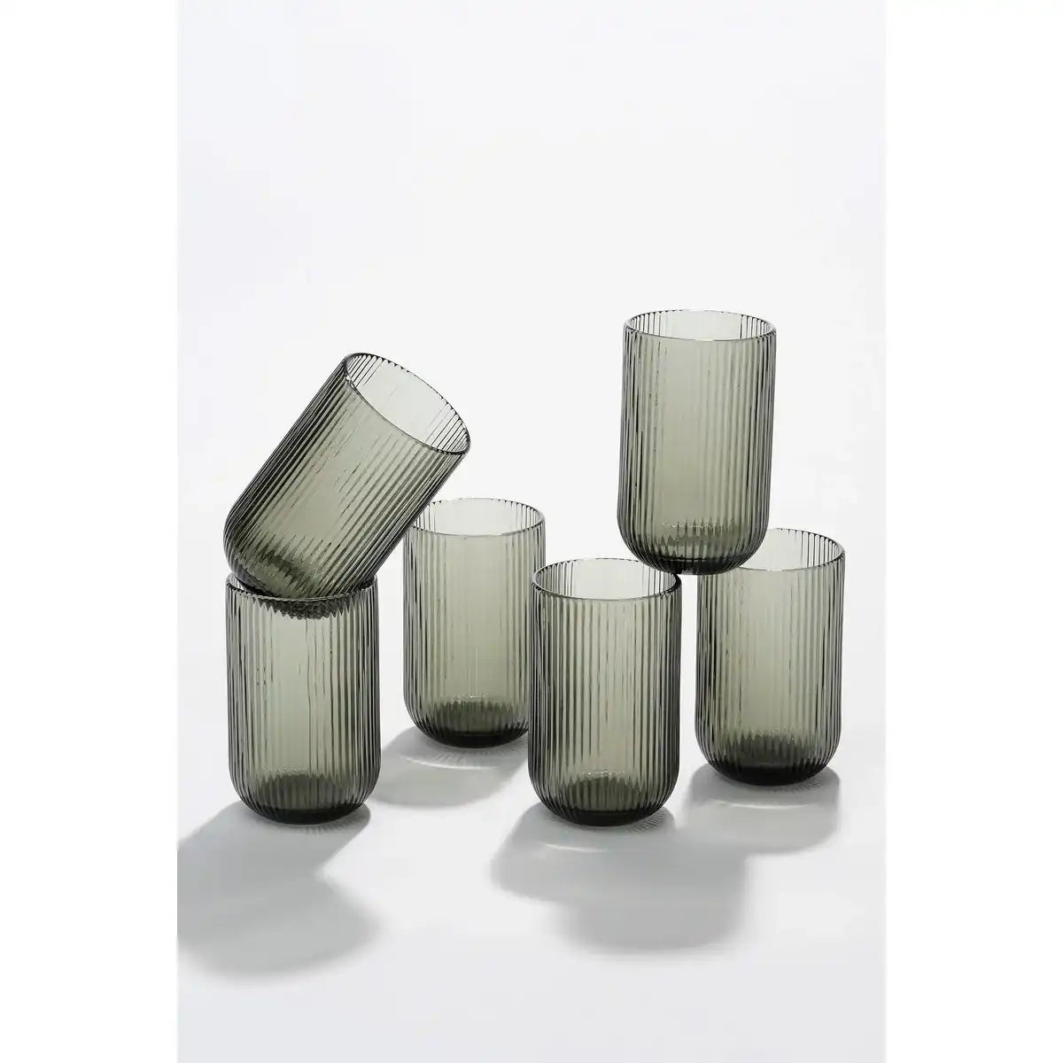 Merlot -Trinkglas - Set von 6 - 400 ml - Glas - Grau - HomeDesign Knaus