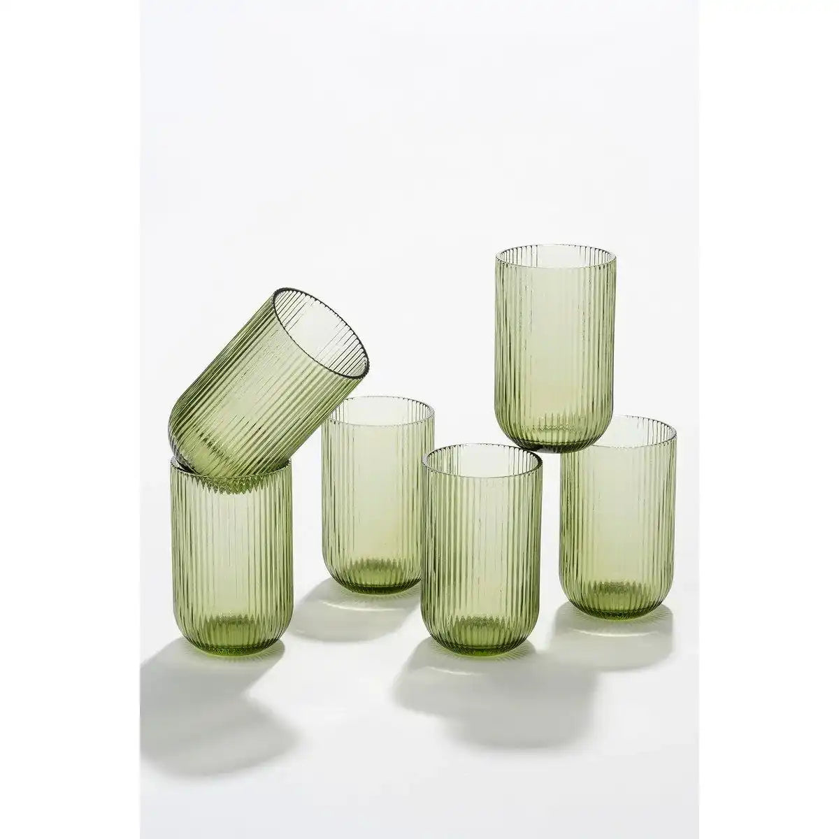 Merlot -Trinkglas - Set von 6 - 400 ml - Glas - hellgrün - HomeDesign Knaus
