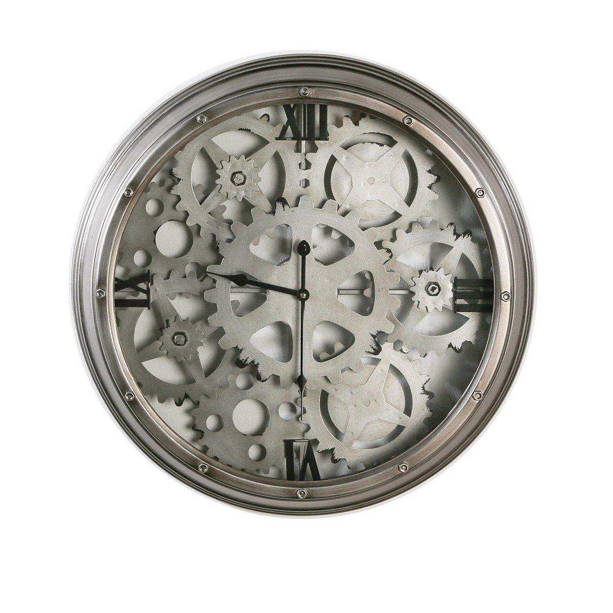 Metall/Glas Wanduhr "Loft" 1xAA Batterie D.60cm - HomeDesign Knaus
