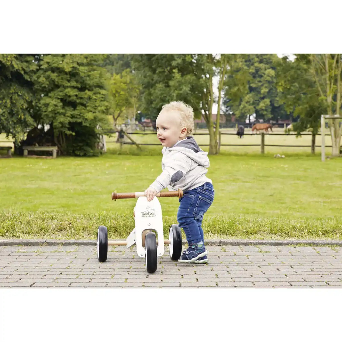 Mini-Dreirad 'Charlie', weiß/natur - HomeDesign Knaus