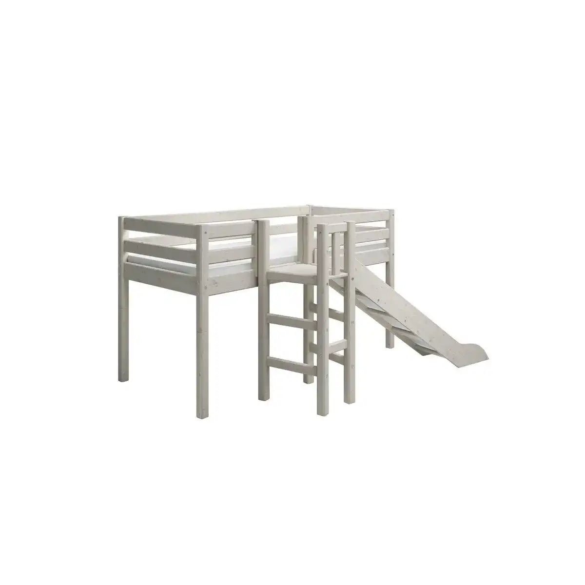Mittelhohes Bett m. Plattform und Rutsche - HomeDesign Knaus