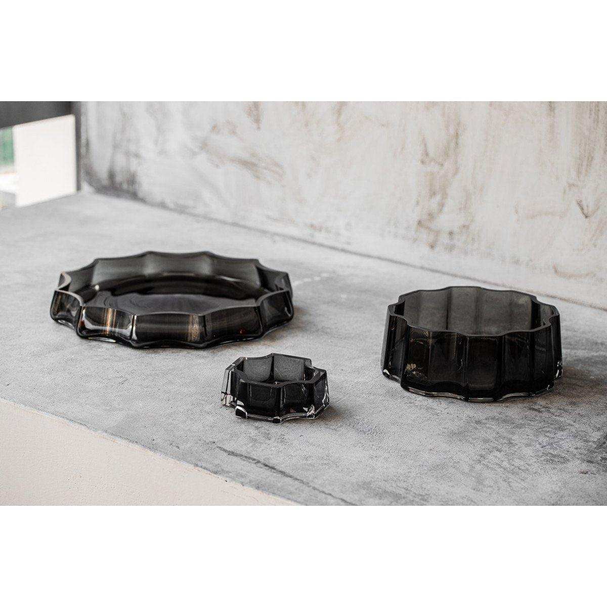Modern-Classic Luxuriöse große Schale oder Gefäß, stilvolles Design, LENOX 05 Grey - HomeDesign Knaus
