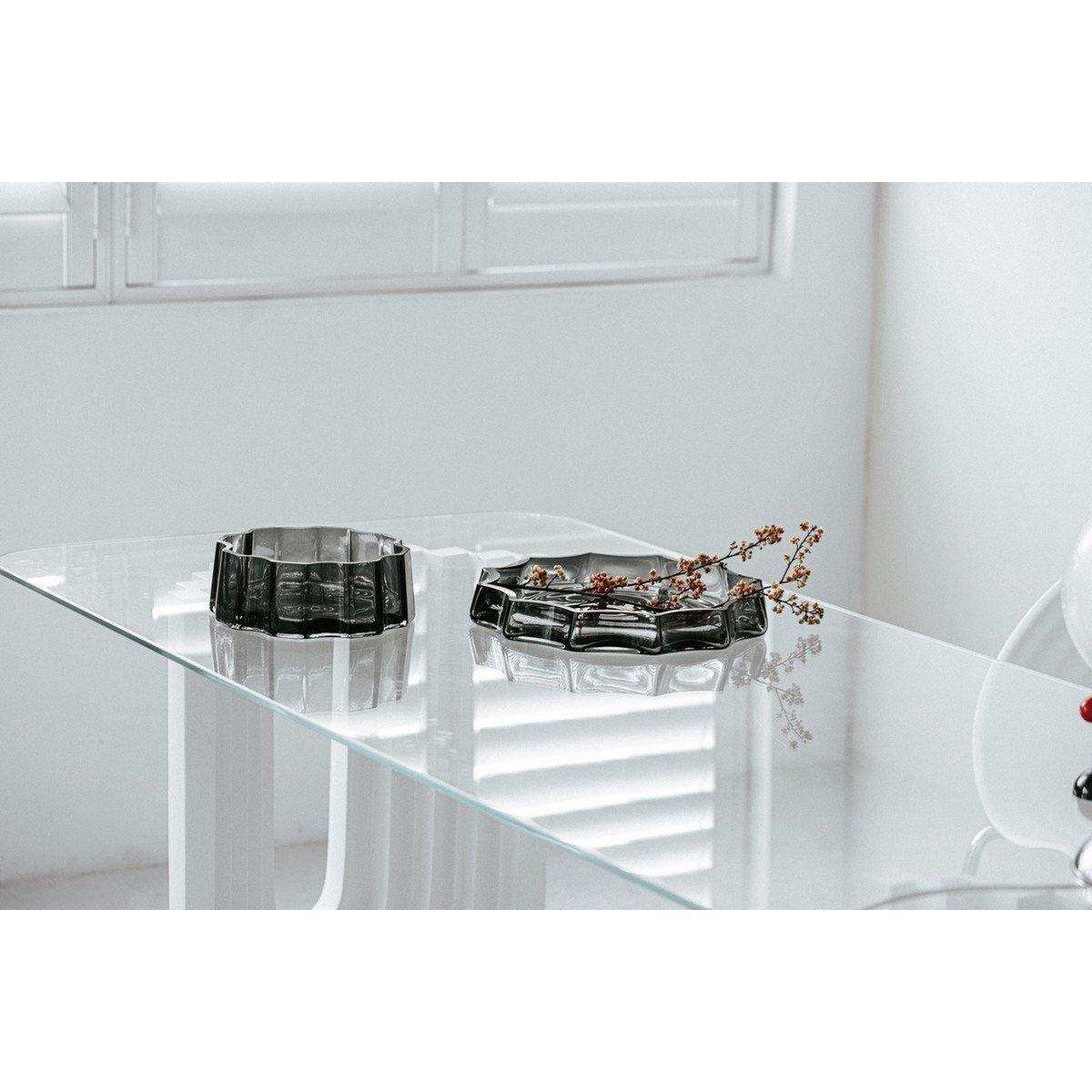 Modern-Classic Luxuriöse große Schale oder Gefäß, stilvolles Design, LENOX 05 Grey - HomeDesign Knaus