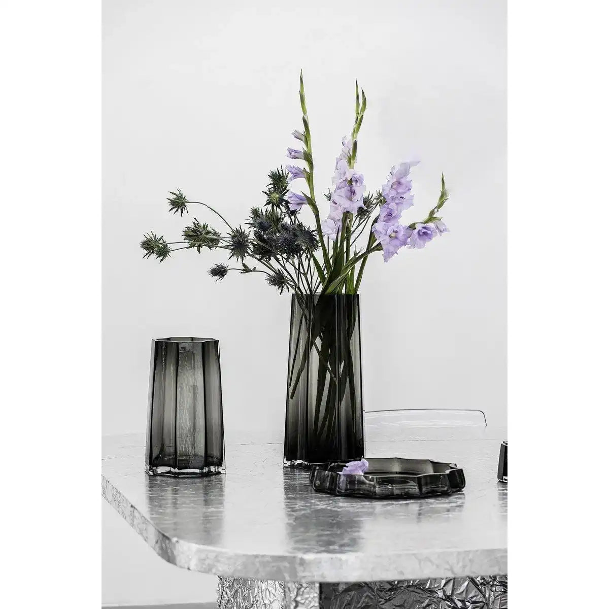 Modern-Classic Luxuriöse große Schale oder Gefäß, stilvolles Design, LENOX 05 Grey - HomeDesign Knaus