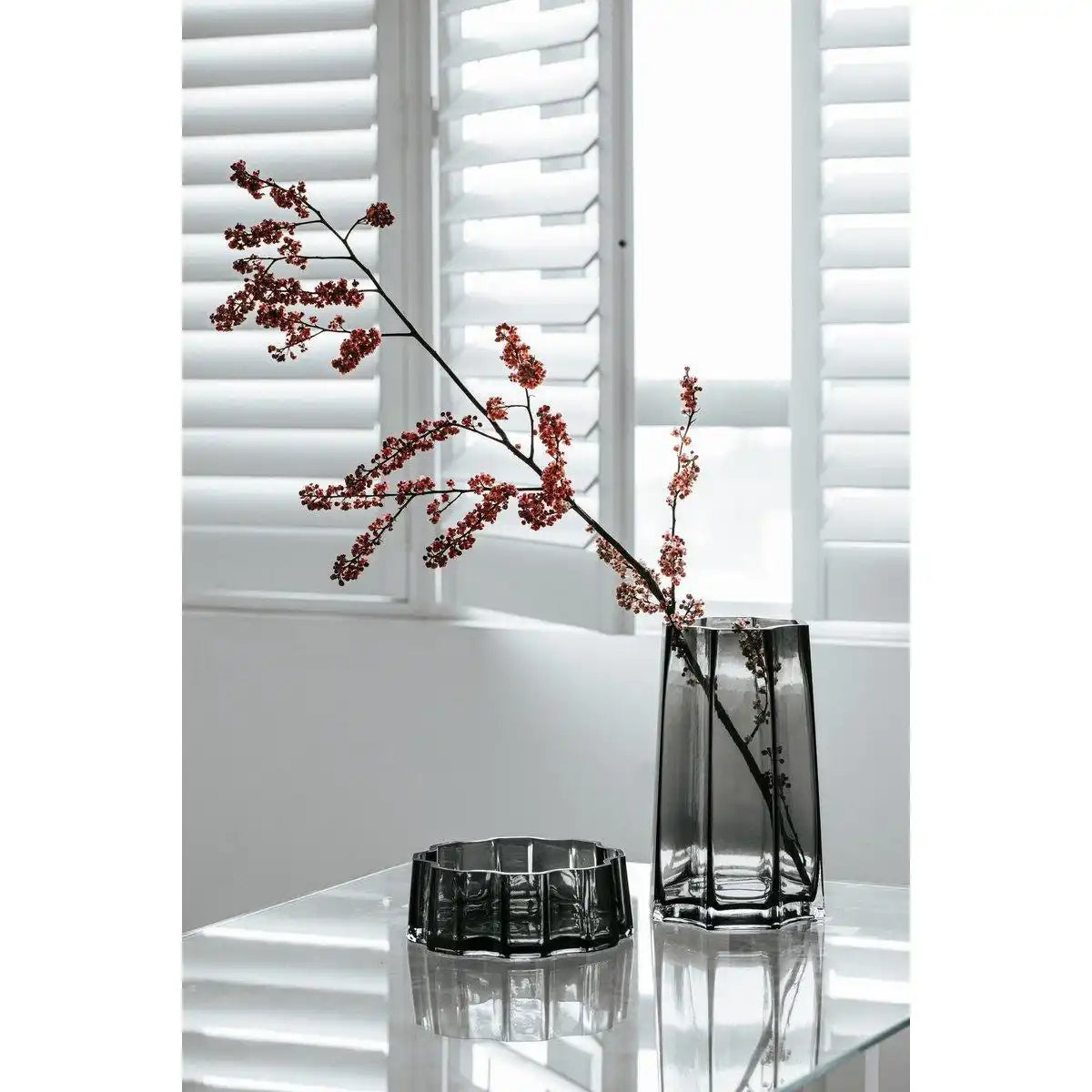 Modern-Classic Luxury Vase, stilvolles Design, LENOX 30 Grey - HomeDesign Knaus