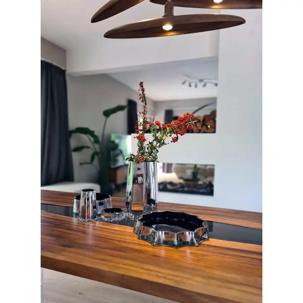 Modern-klassische Luxusvase, stilvolles Design, LENOX 30 SILVER - HomeDesign Knaus