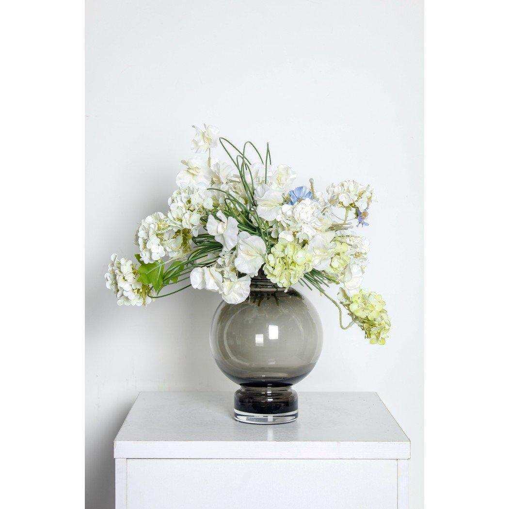 moderne kugelförmige Luxusvase ORURO – 9 mm dickes Glas - HomeDesign Knaus