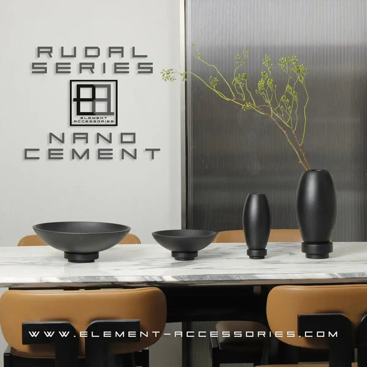 Moderne Nano-Zementvase, innovatives Design. RUD30BK - HomeDesign Knaus