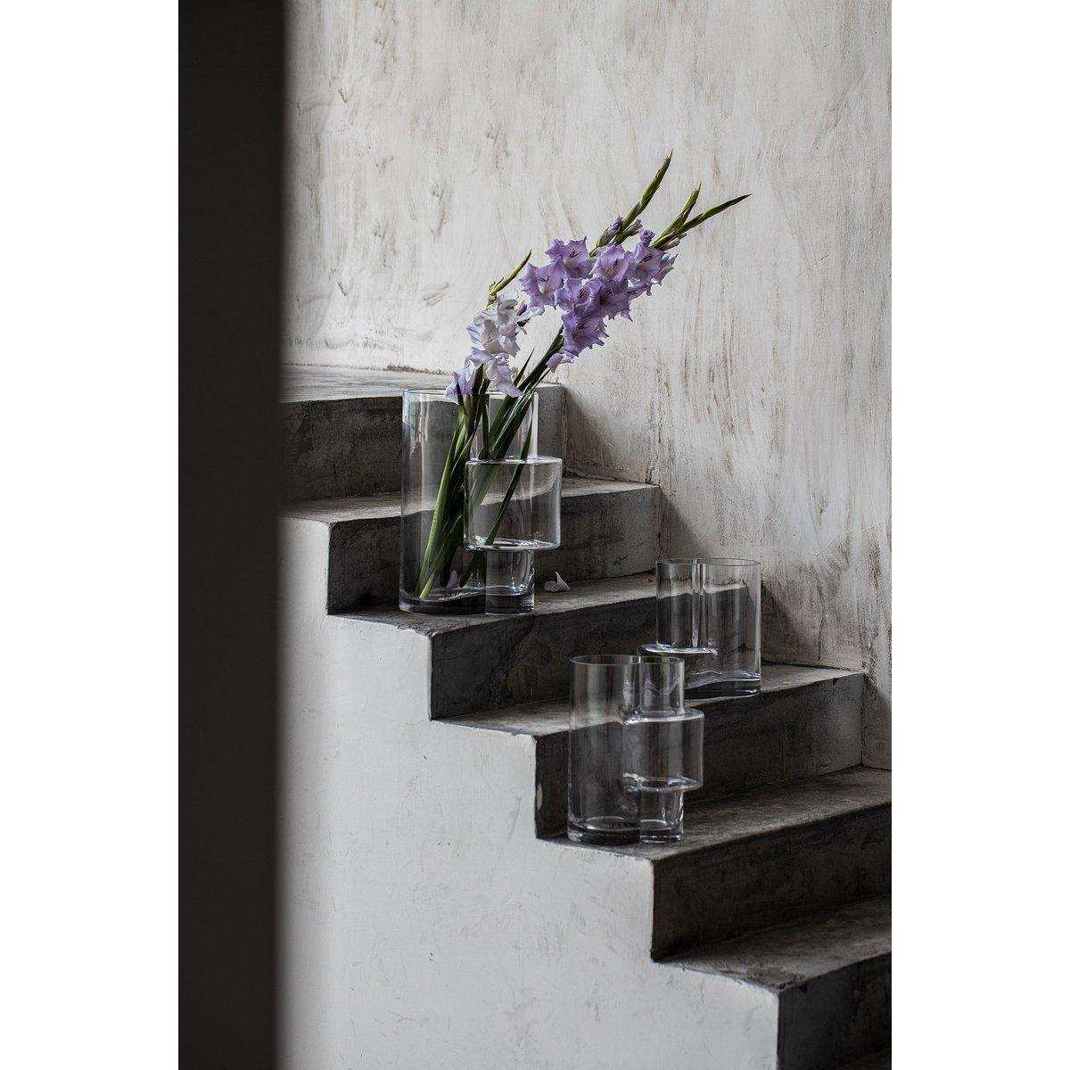 Moderne Vase im konstruktivistischen Stil, Top-Design, FUSIO 25 Klarglas - HomeDesign Knaus