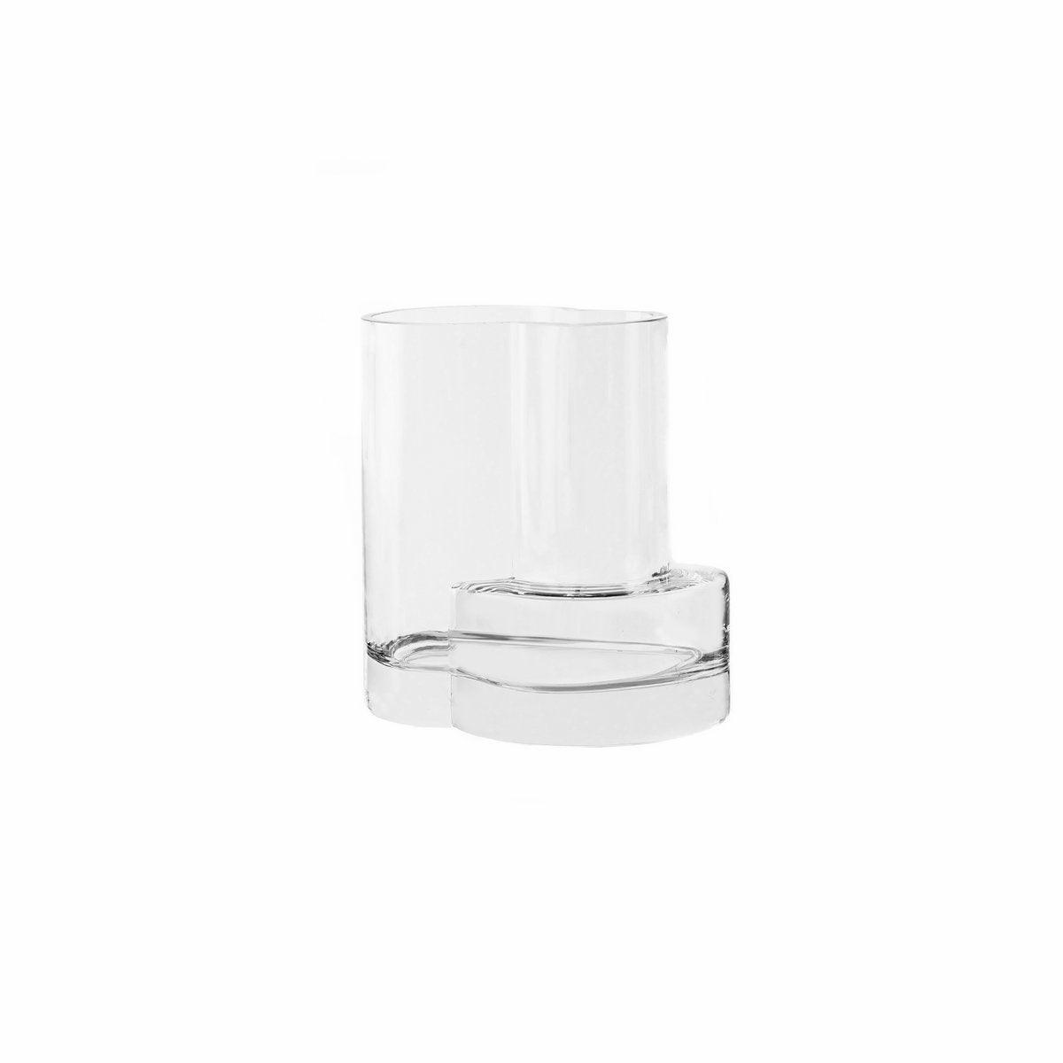 Moderne Vase im konstruktivistischen Stil, Top-Design, FUSIO 25 Klarglas - HomeDesign Knaus