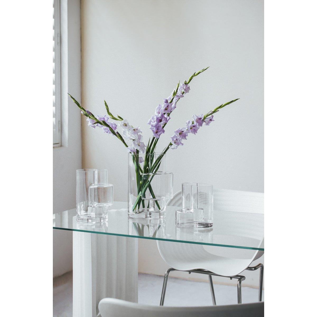 Moderne Vase im konstruktivistischen Stil, Top-Design, FUSIO 25 Klarglas - HomeDesign Knaus