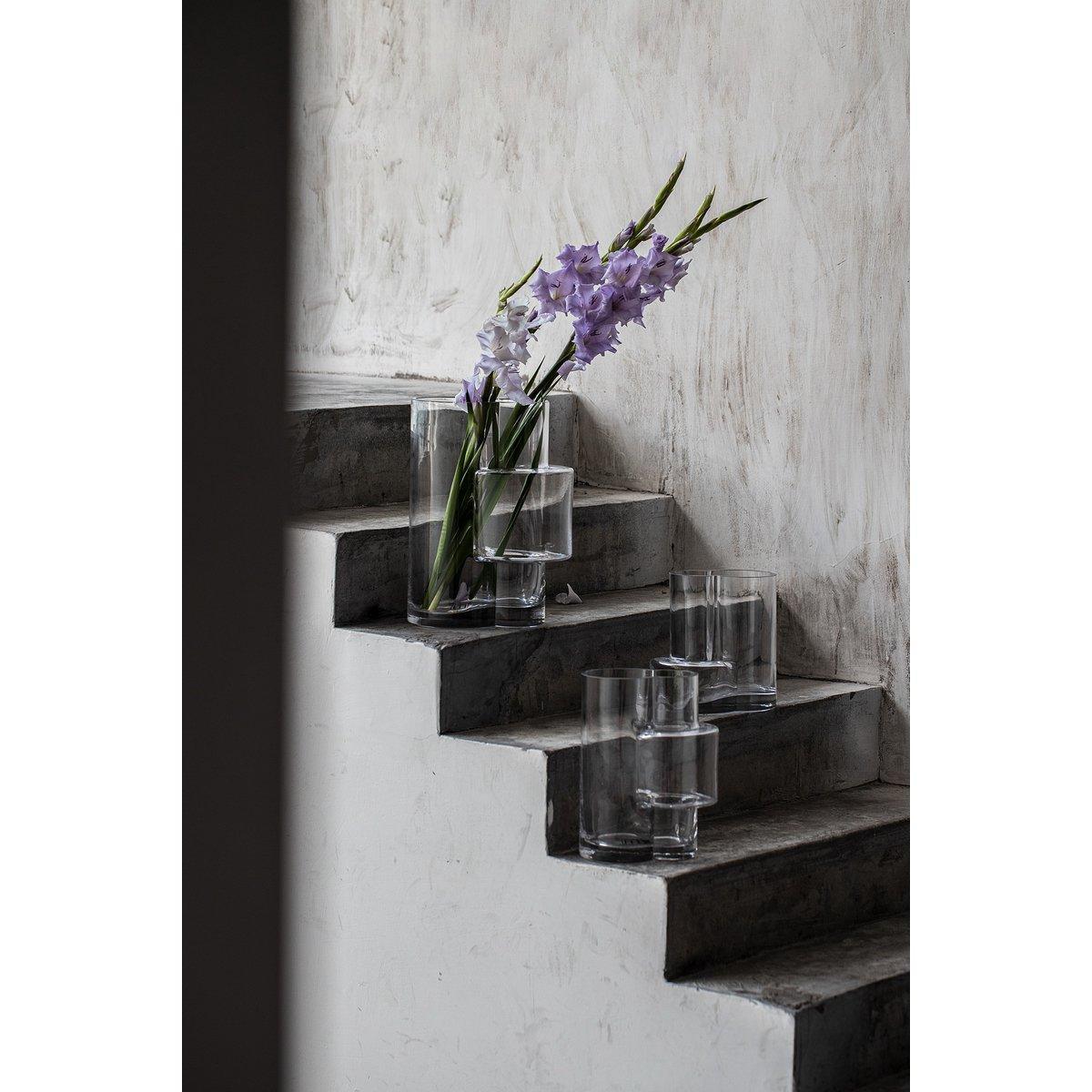 Moderne Vase im konstruktivistischen Stil, Top-Design, FUSIO 25 Klarglas - HomeDesign Knaus