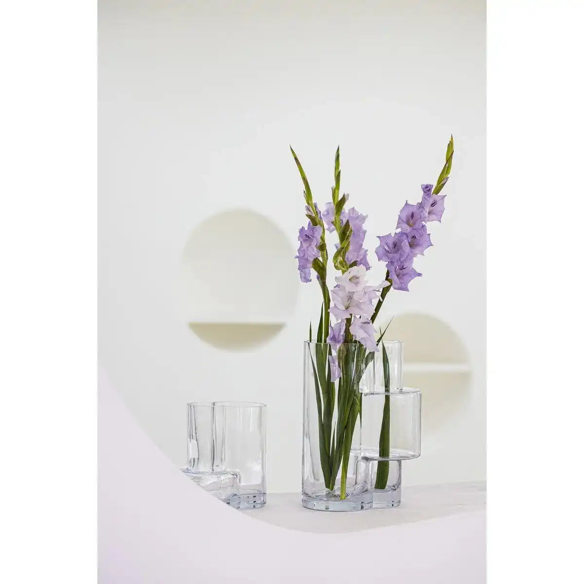 Moderne Vase im konstruktivistischen Stil, Top-Design, FUSIO 25 Klarglas - HomeDesign Knaus