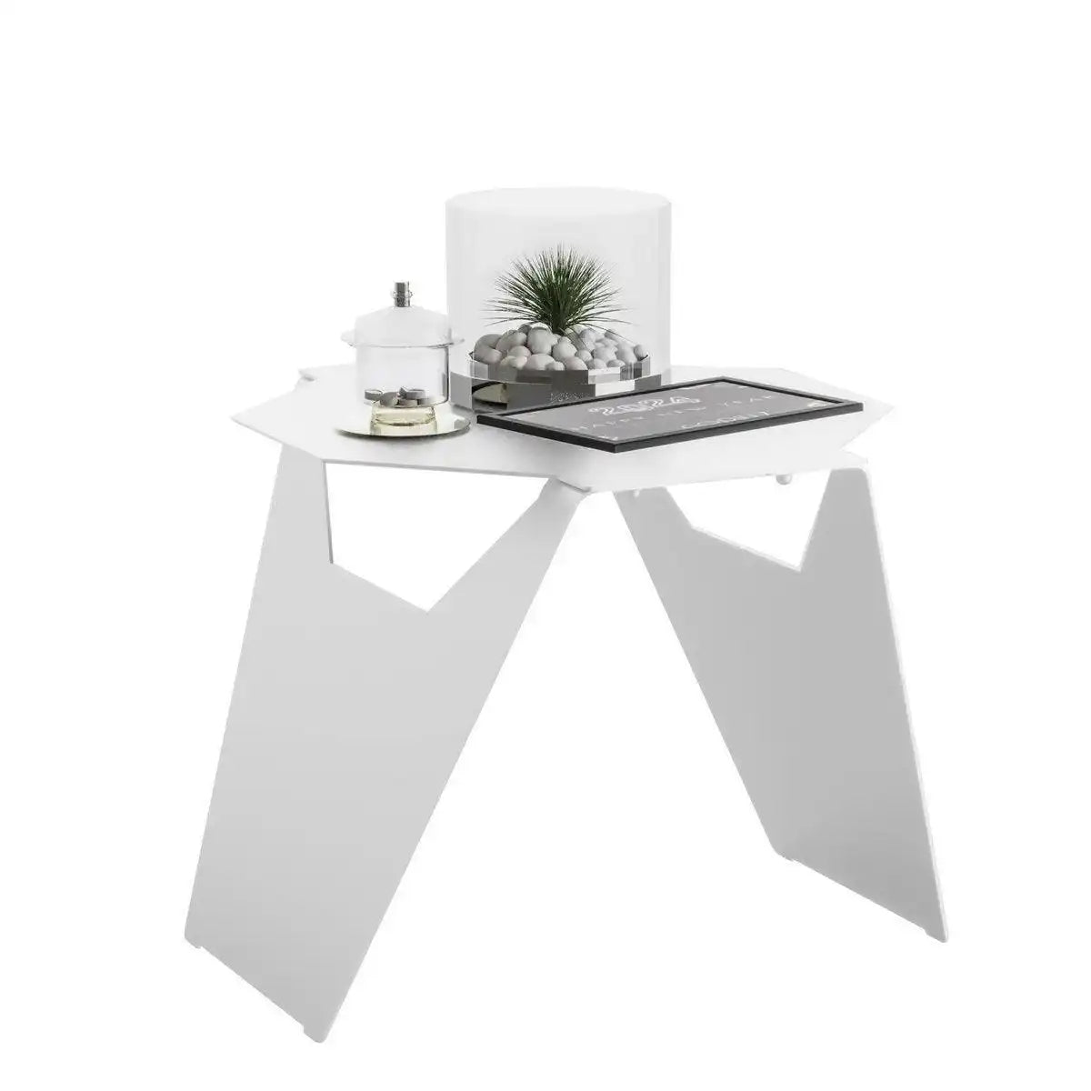 Moderner Hive Beistelltisch Stahl Weiß - HomeDesign Knaus