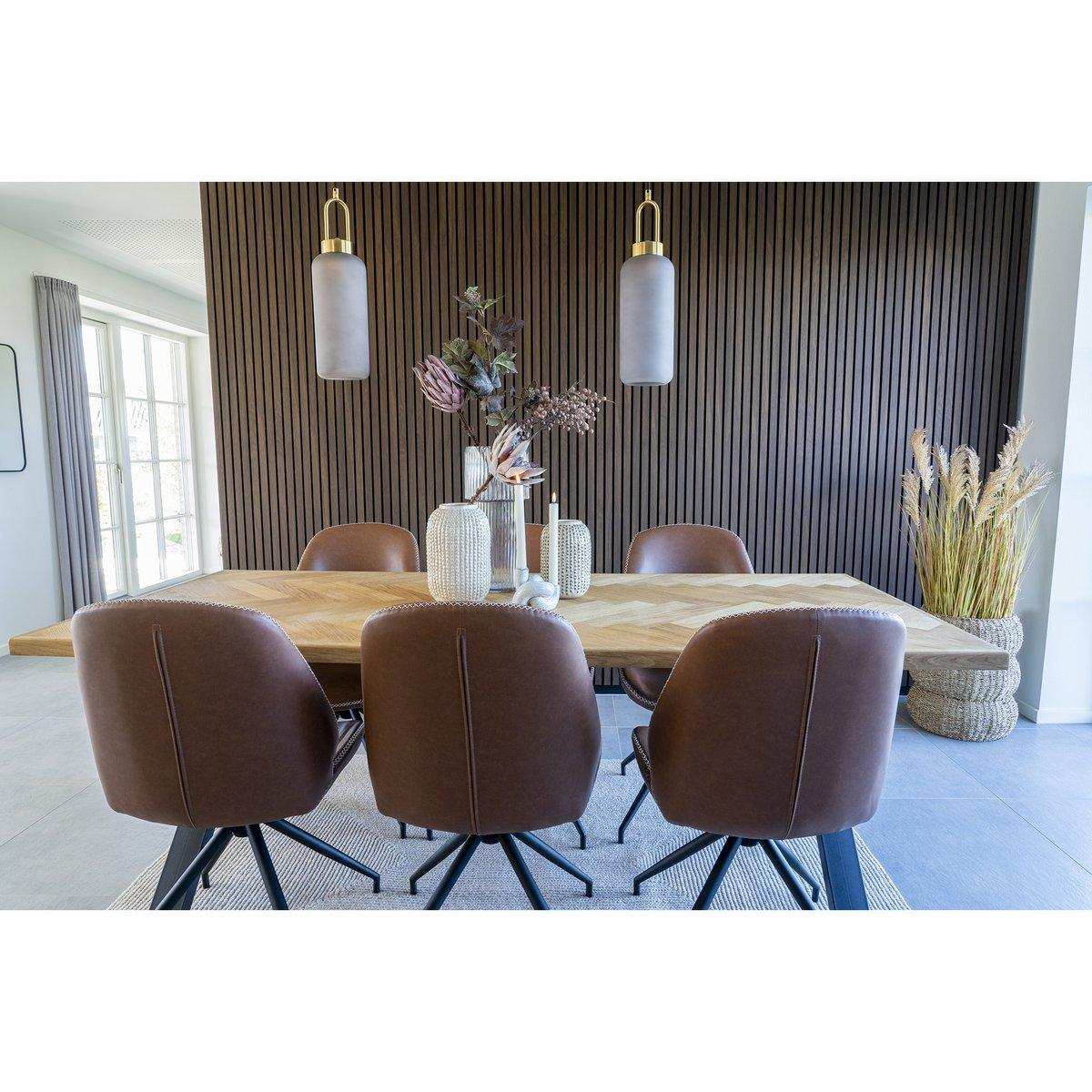 Monte Carlo Esszimmerstuhl mit Drehgelenk – Braun – 2er-Set - HomeDesign Knaus
