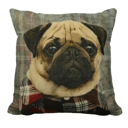 2er Set Zierkissen Kissen samt Dekokissen Mops Hund 45x45cm (Kopie)