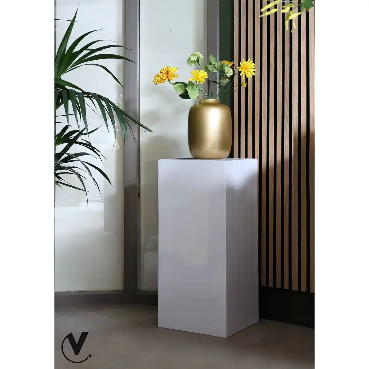 Multifunktionale Säule & Pflanzgefäß Hochglanz, für Innenräume - HomeDesign Knaus