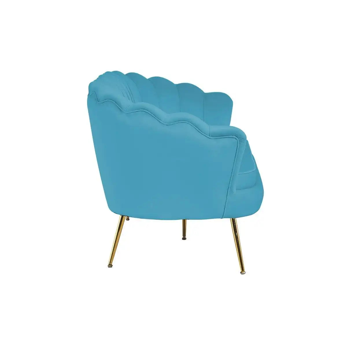 Muschelsofa 3-Sitzer aus Samt Blau - HomeDesign Knaus