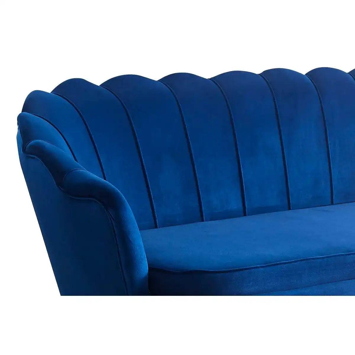 Muschelsofa 3-Sitzer aus Samt Dunkelblau - HomeDesign Knaus