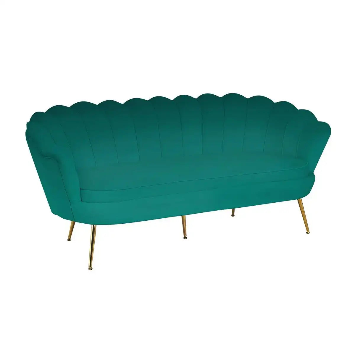 Muschelsofa 3-Sitzer aus Samt Grün - HomeDesign Knaus