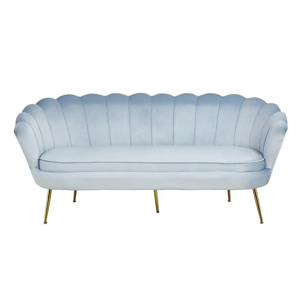 Muschelsofa 3-Sitzer aus Samt Hellgrau - HomeDesign Knaus