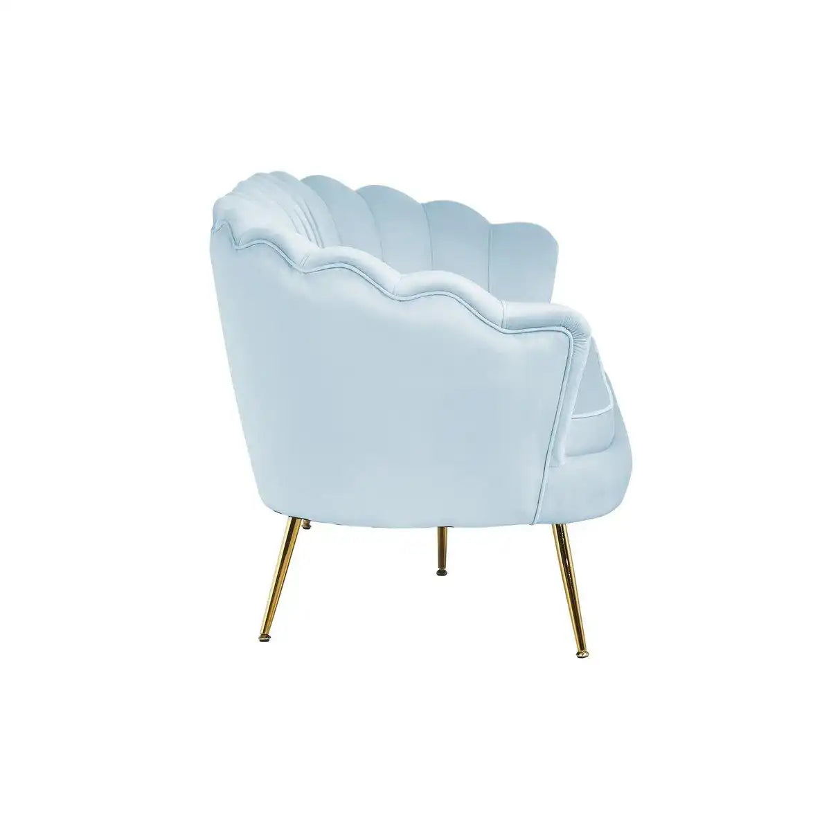 Muschelsofa 3-Sitzer aus Samt Hellgrau - HomeDesign Knaus