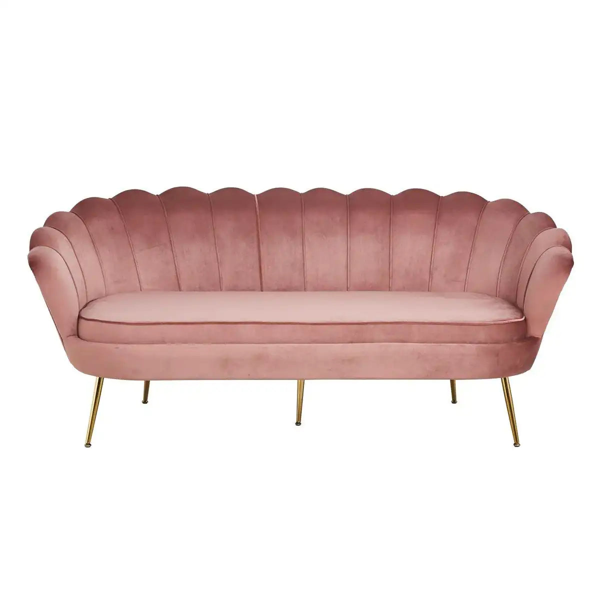 Muschelsofa 3-Sitzer aus Samt Rose - HomeDesign Knaus
