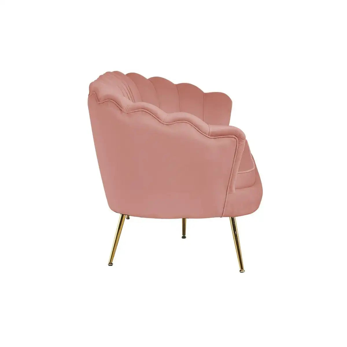 Muschelsofa 3-Sitzer aus Samt Rose - HomeDesign Knaus