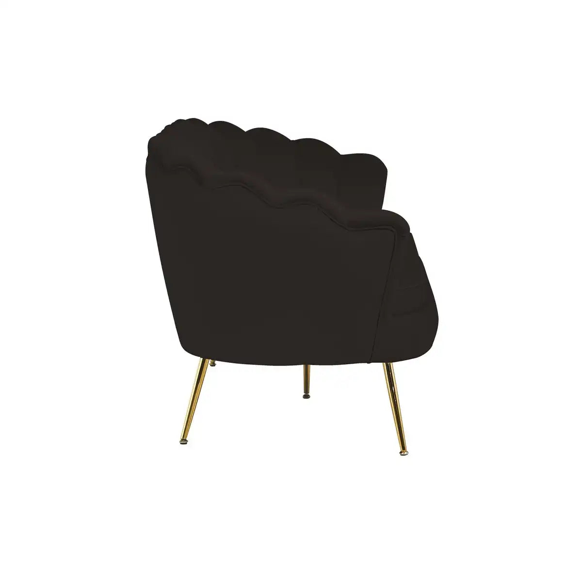 Muschelsofa 3-Sitzer aus Samt Schwarz - HomeDesign Knaus