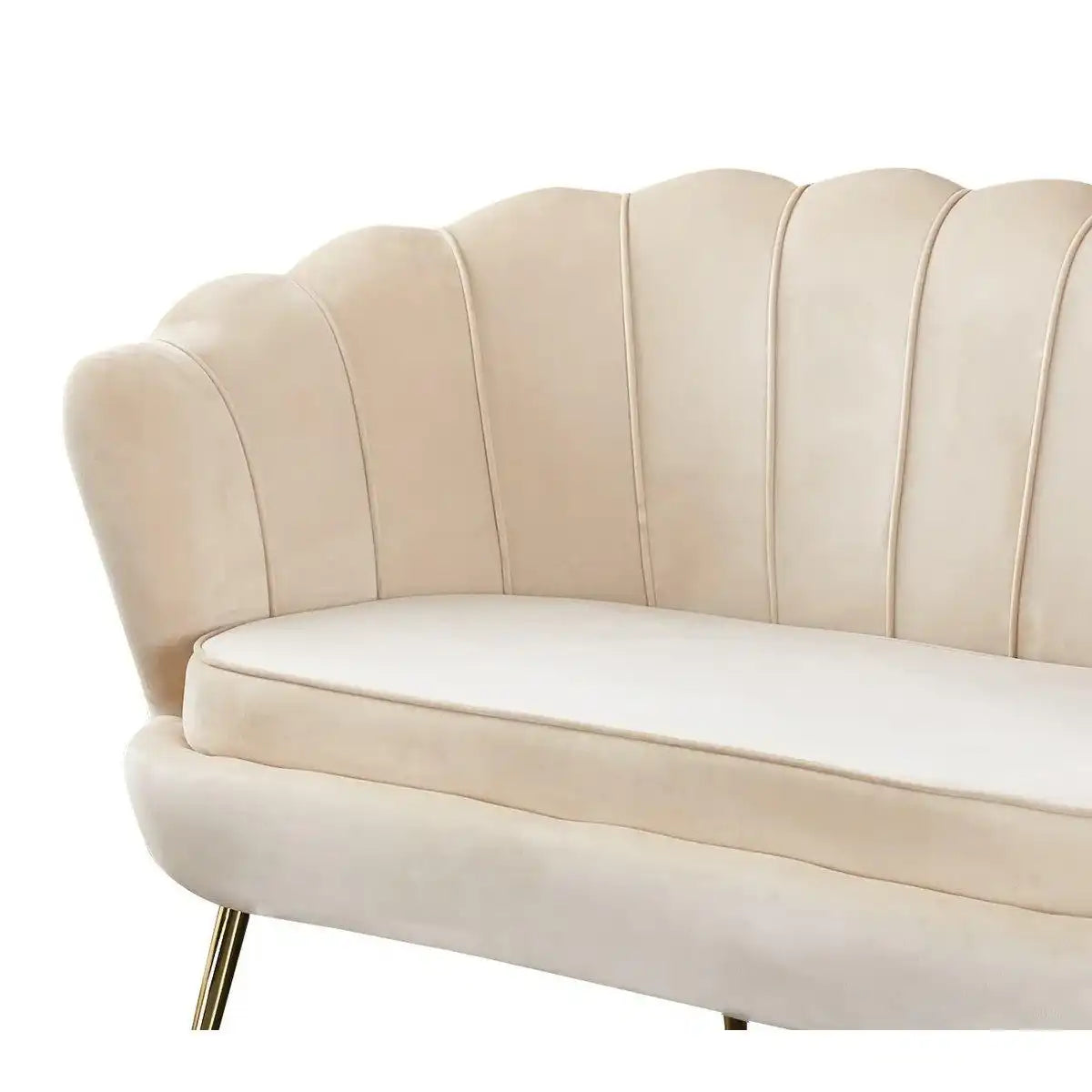 Muschelsofa aus Samt Beige - HomeDesign Knaus