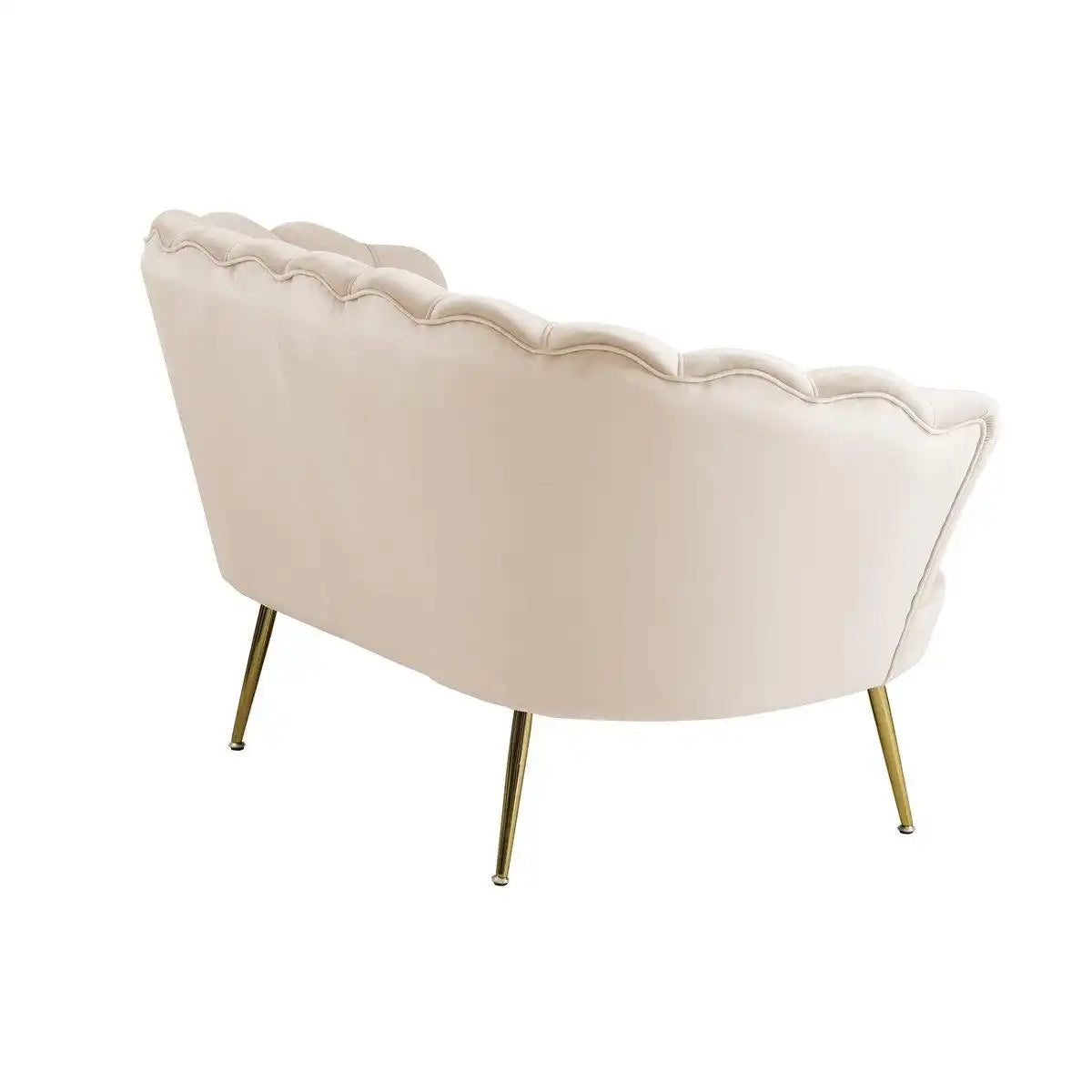 Muschelsofa aus Samt Beige - HomeDesign Knaus