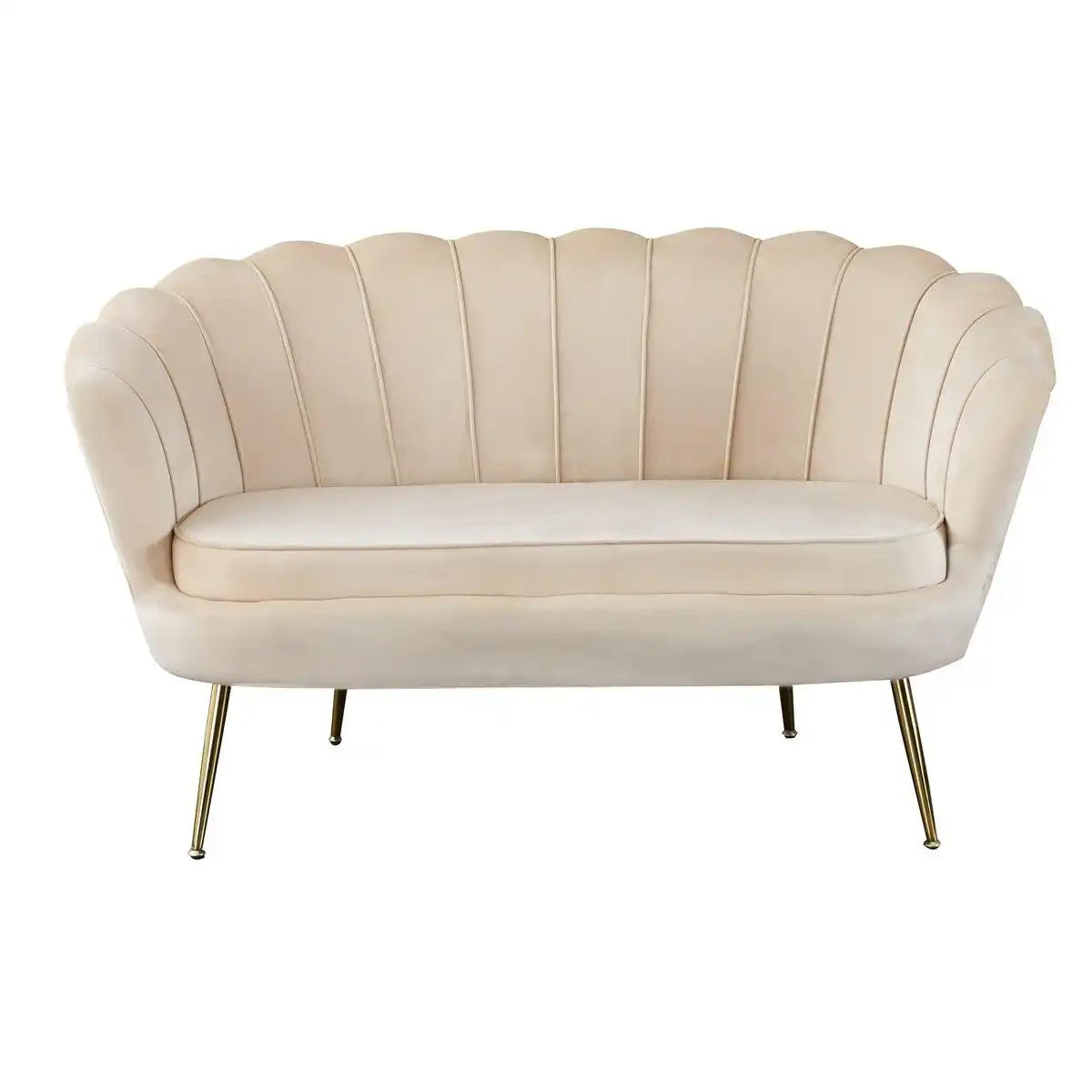 Muschelsofa aus Samt Beige - HomeDesign Knaus