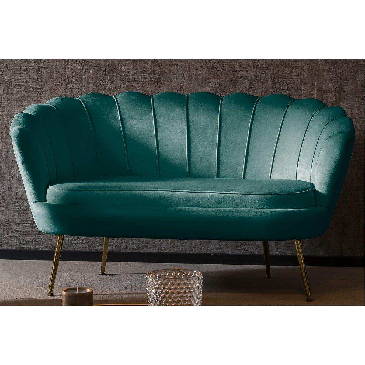 Muschelsofa aus Samt Grün - HomeDesign Knaus