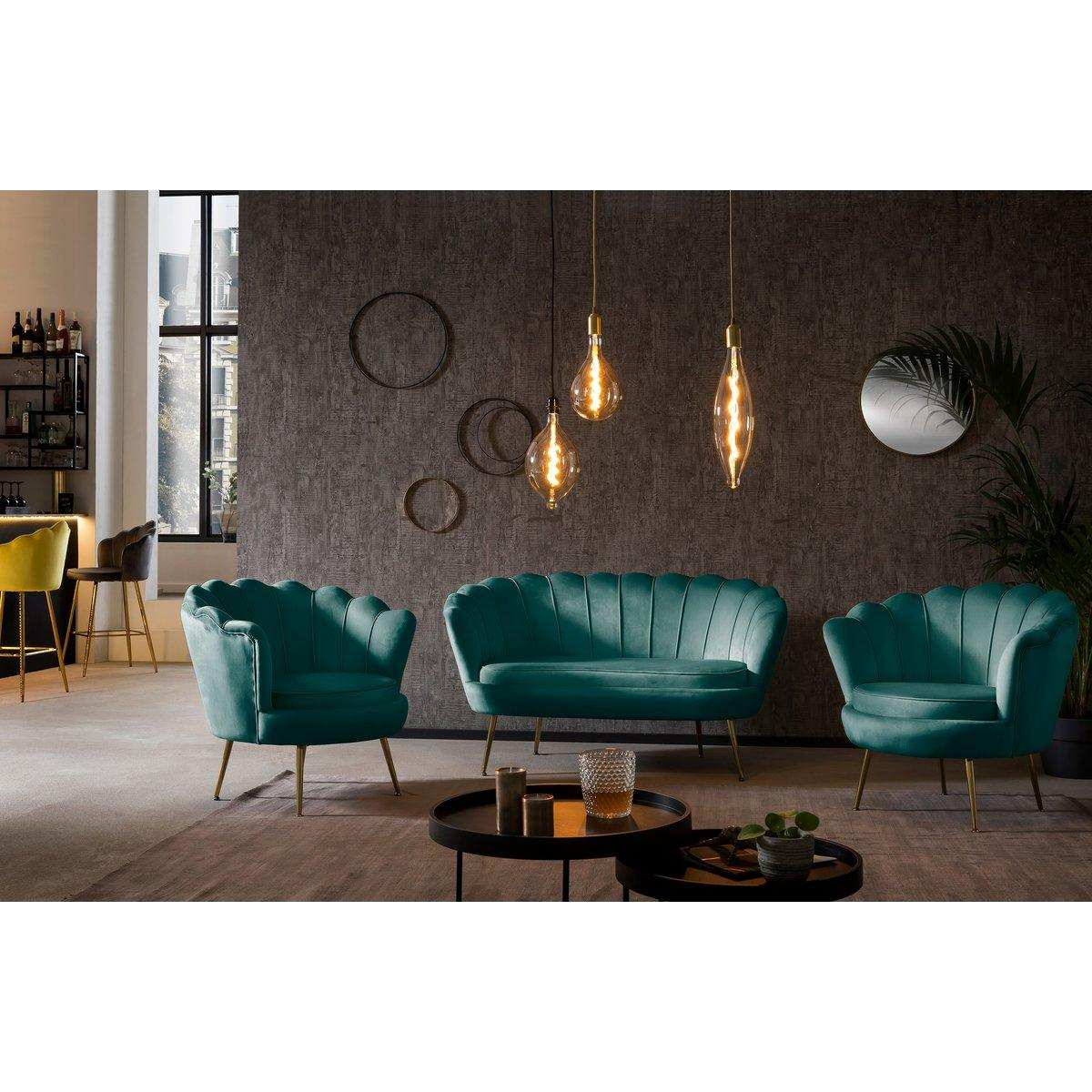 Muschelsofa aus Samt Grün - HomeDesign Knaus