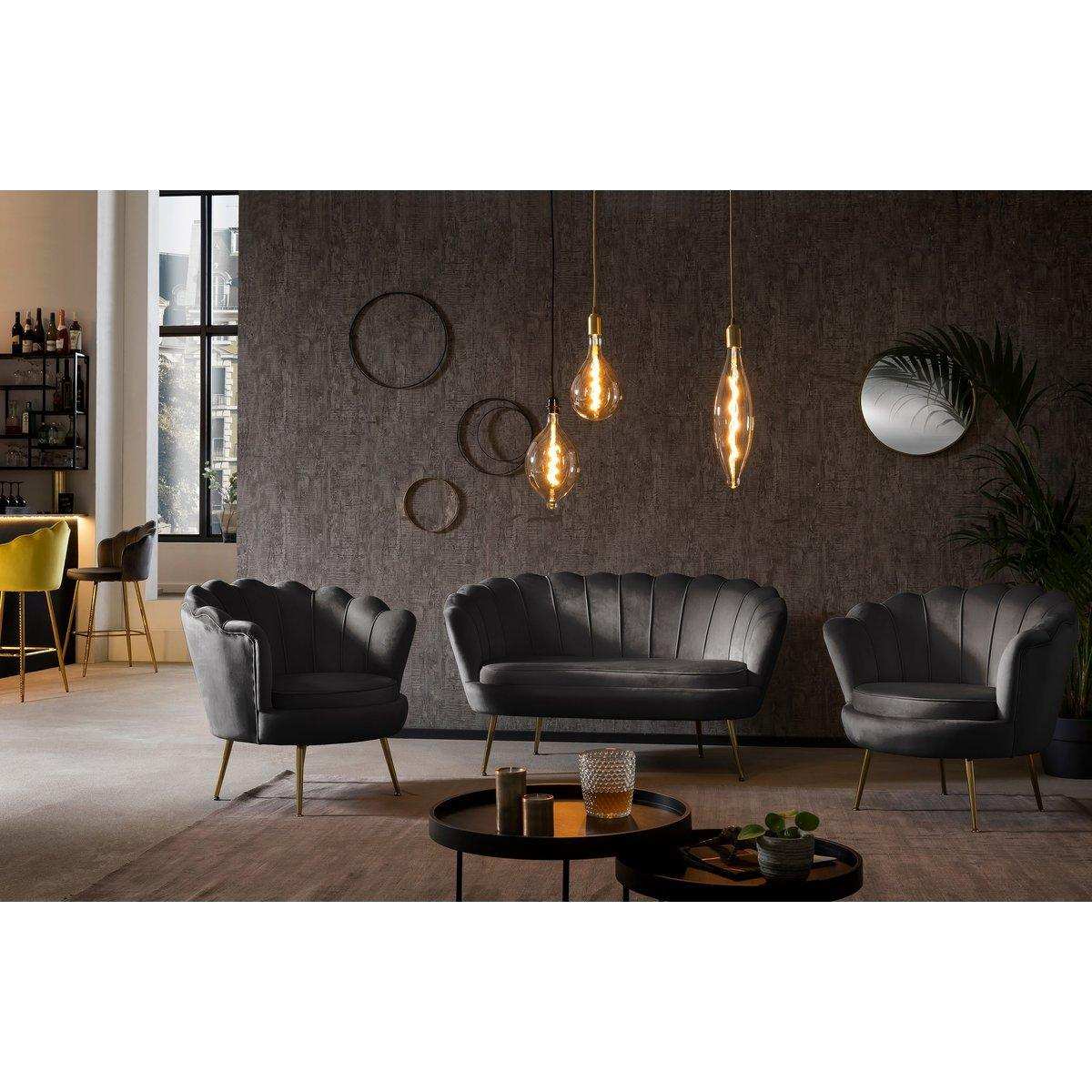 Muschelsofa aus Samt Schwarz - HomeDesign Knaus