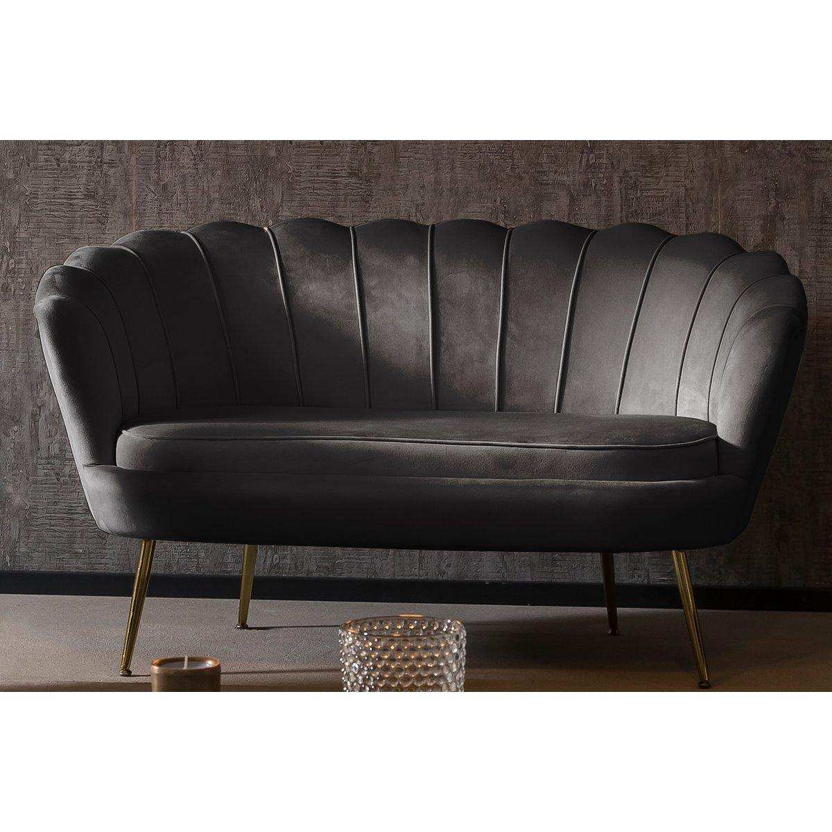 Muschelsofa aus Samt Schwarz - HomeDesign Knaus