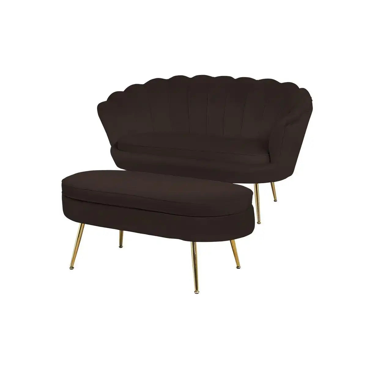 Muschelsofa aus Samt Schwarz - HomeDesign Knaus