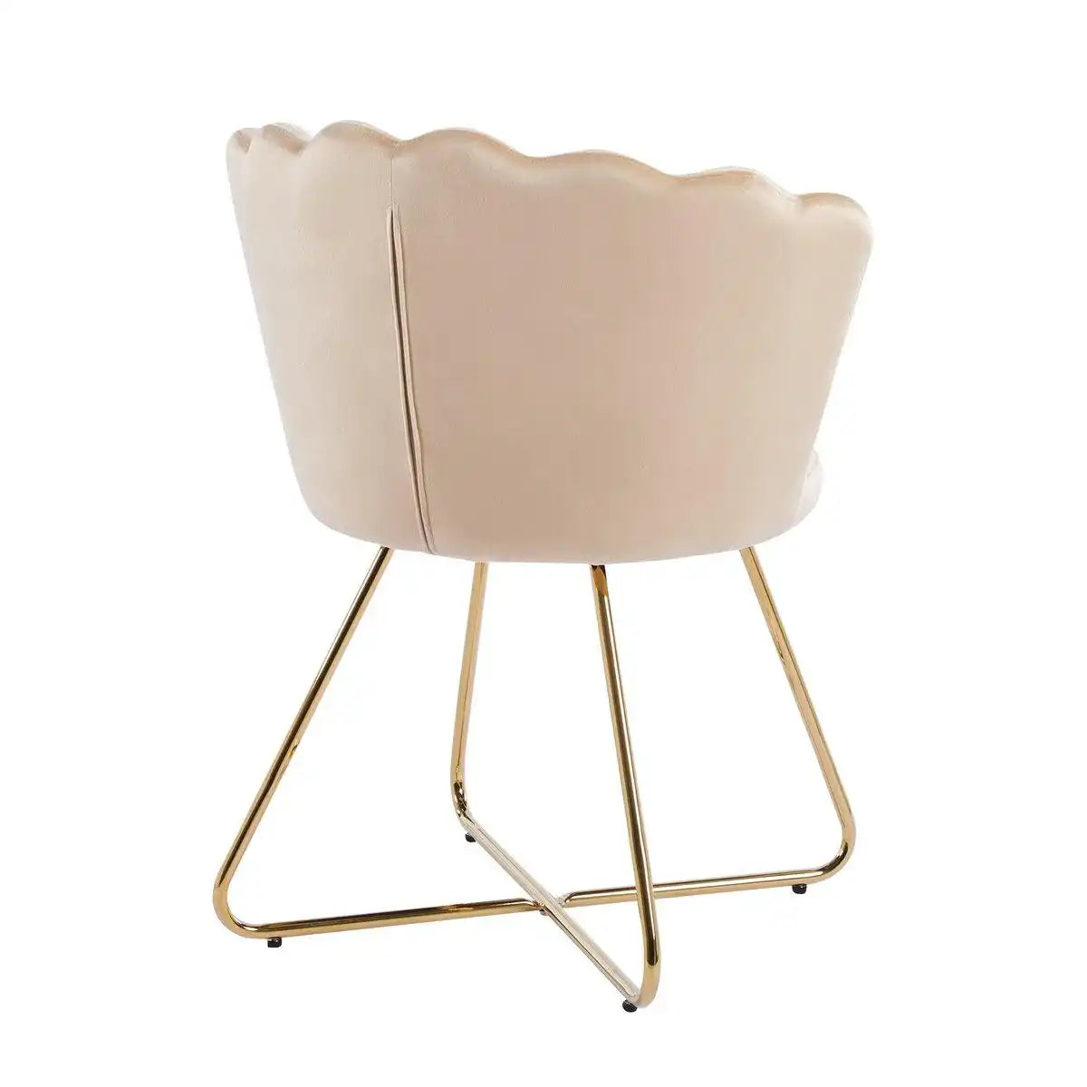 Muschelstuhl aus Samt 2er Set Beige - HomeDesign Knaus