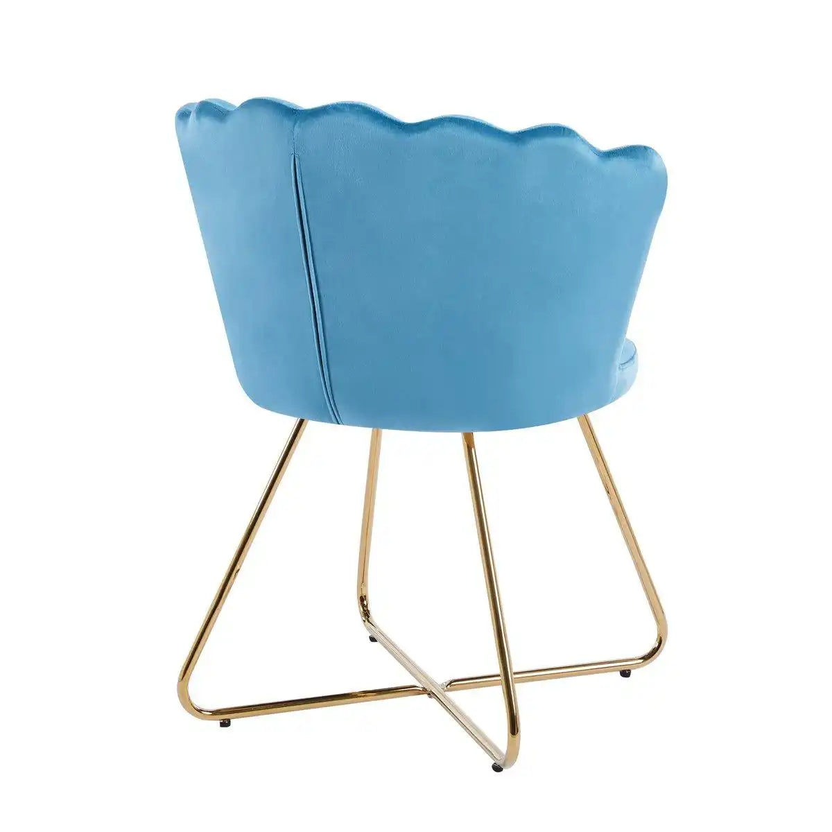 Muschelstuhl aus Samt 2er Set Blau - HomeDesign Knaus