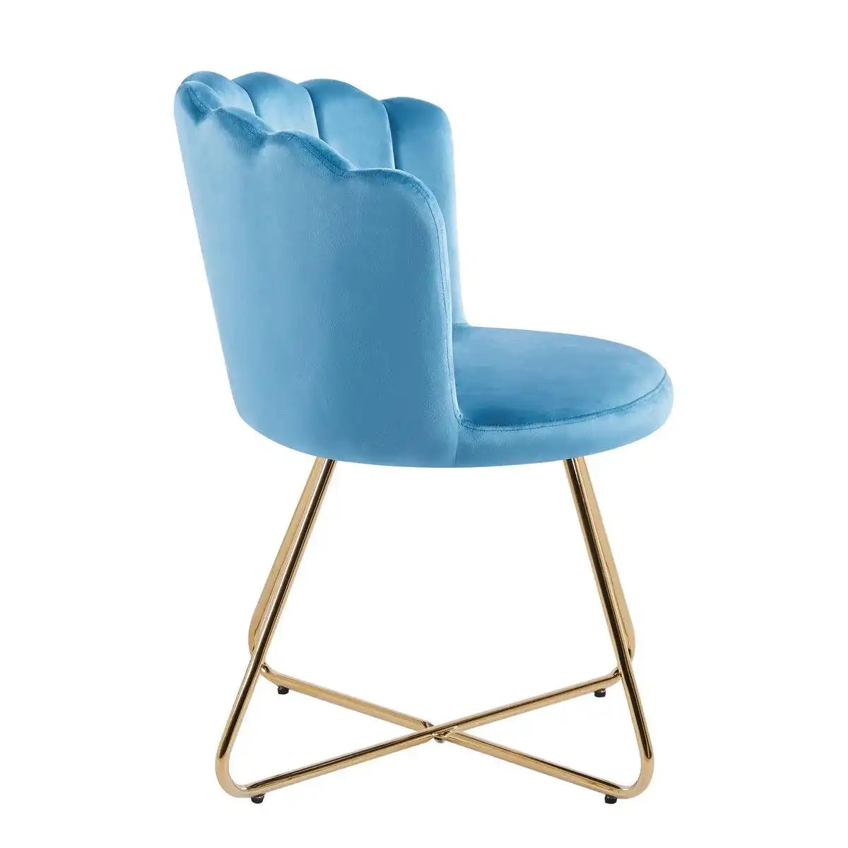 Muschelstuhl aus Samt 2er Set Blau - HomeDesign Knaus