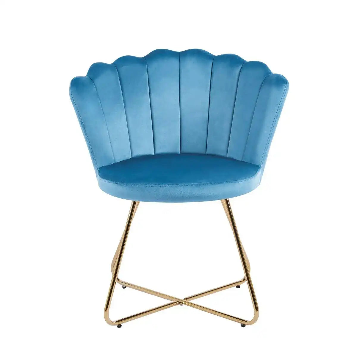 Muschelstuhl aus Samt 2er Set Blau - HomeDesign Knaus