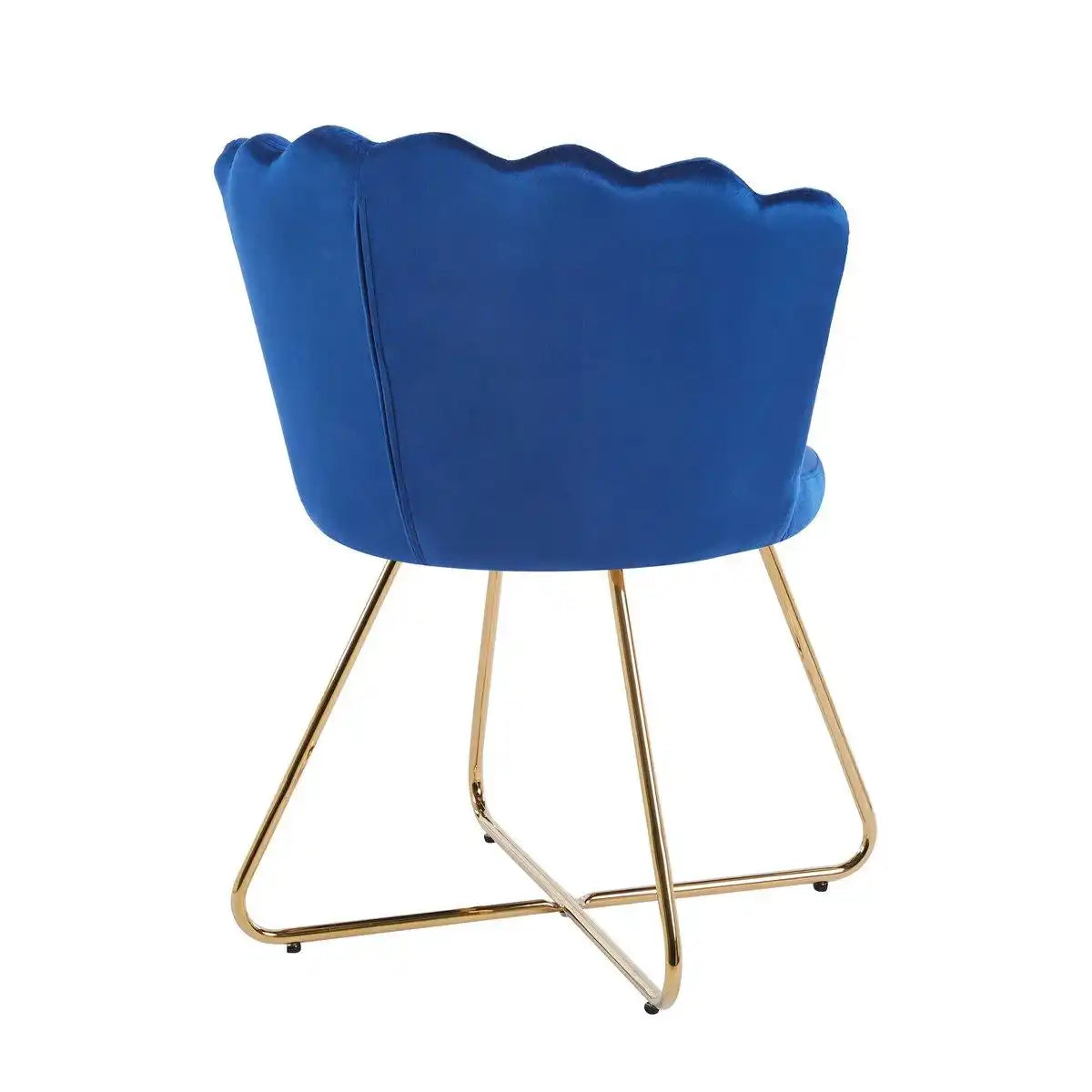 Muschelstuhl aus Samt 2er Set Dunkelblau - HomeDesign Knaus