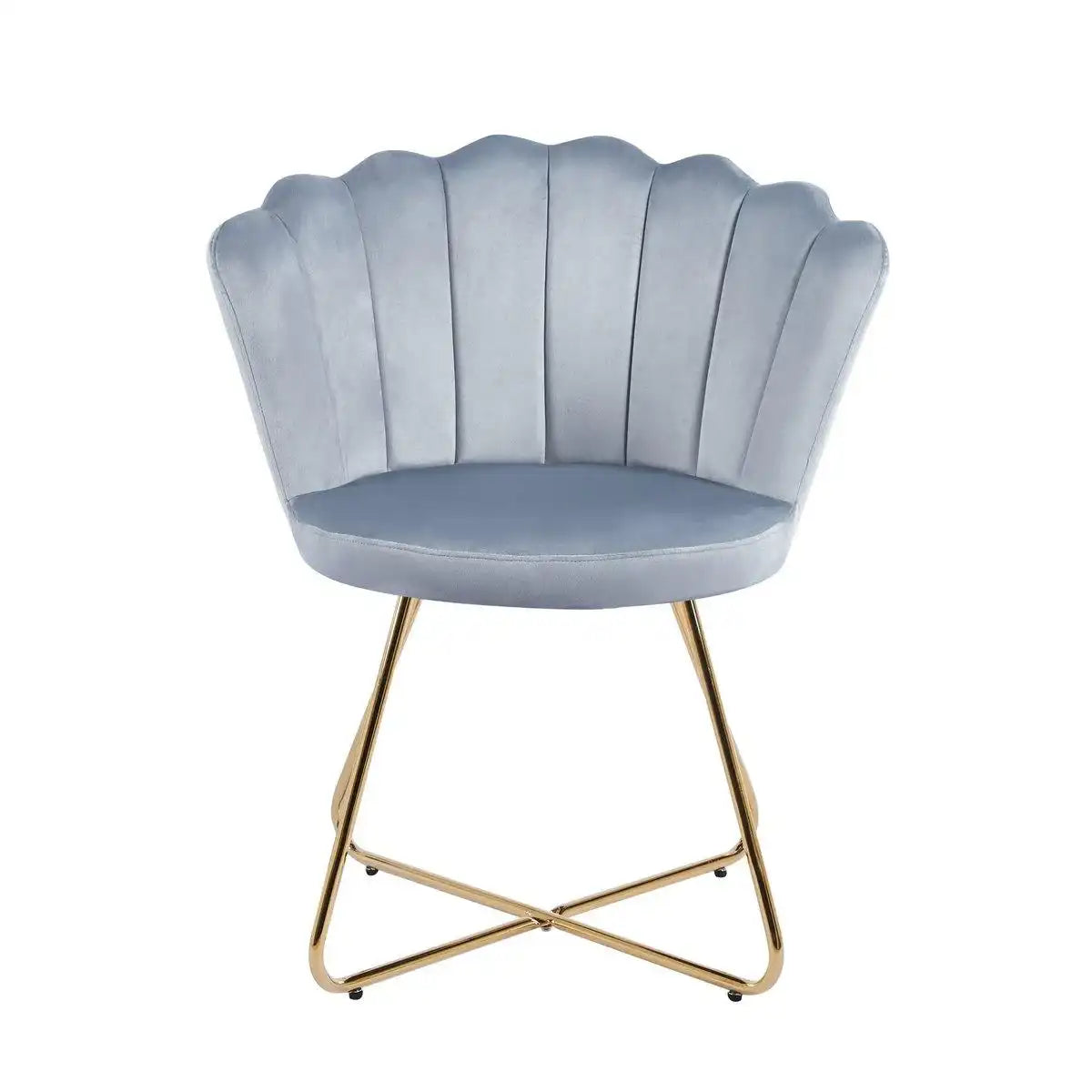 Muschelstuhl aus Samt 2er Set Hellgrau - HomeDesign Knaus