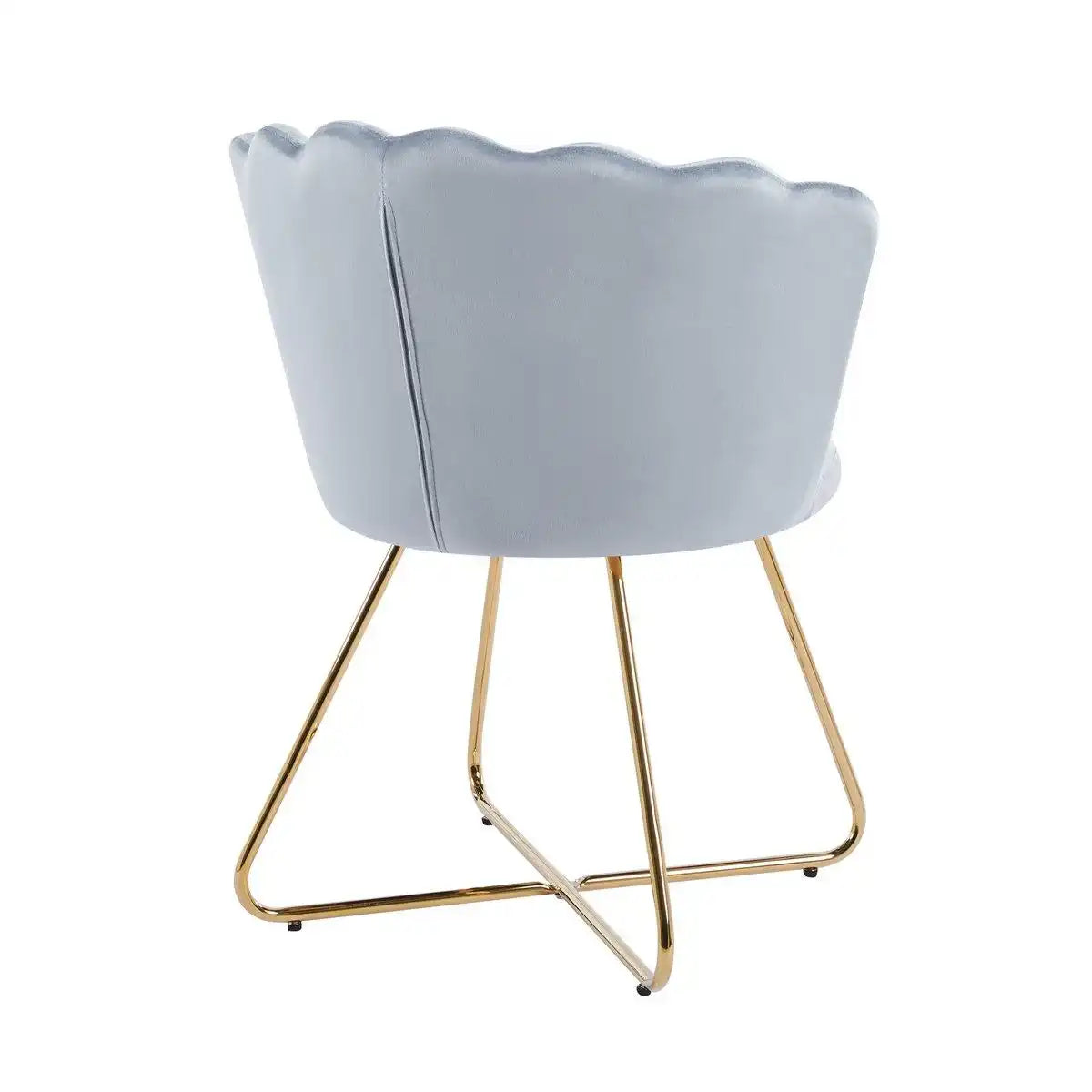 Muschelstuhl aus Samt 2er Set Hellgrau - HomeDesign Knaus