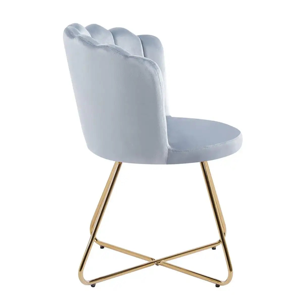 Muschelstuhl aus Samt 2er Set Hellgrau - HomeDesign Knaus