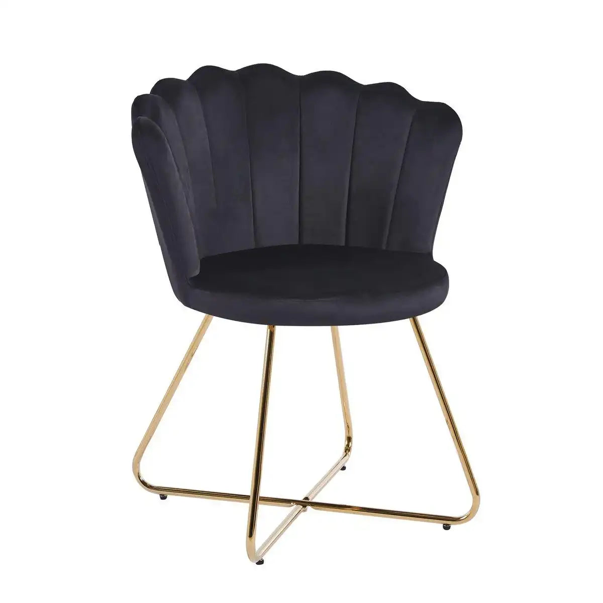 Muschelstuhl aus Samt 2er Set Schwarz - HomeDesign Knaus