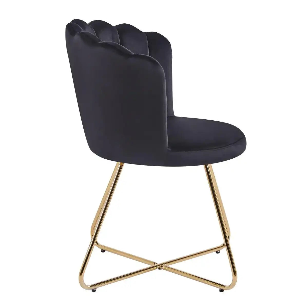 Muschelstuhl aus Samt 2er Set Schwarz - HomeDesign Knaus
