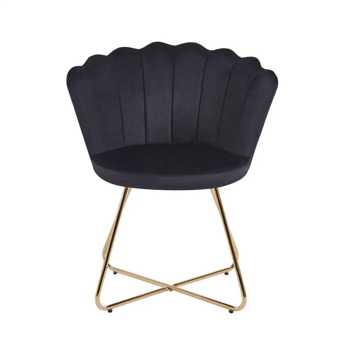 Muschelstuhl aus Samt 2er Set Schwarz - HomeDesign Knaus
