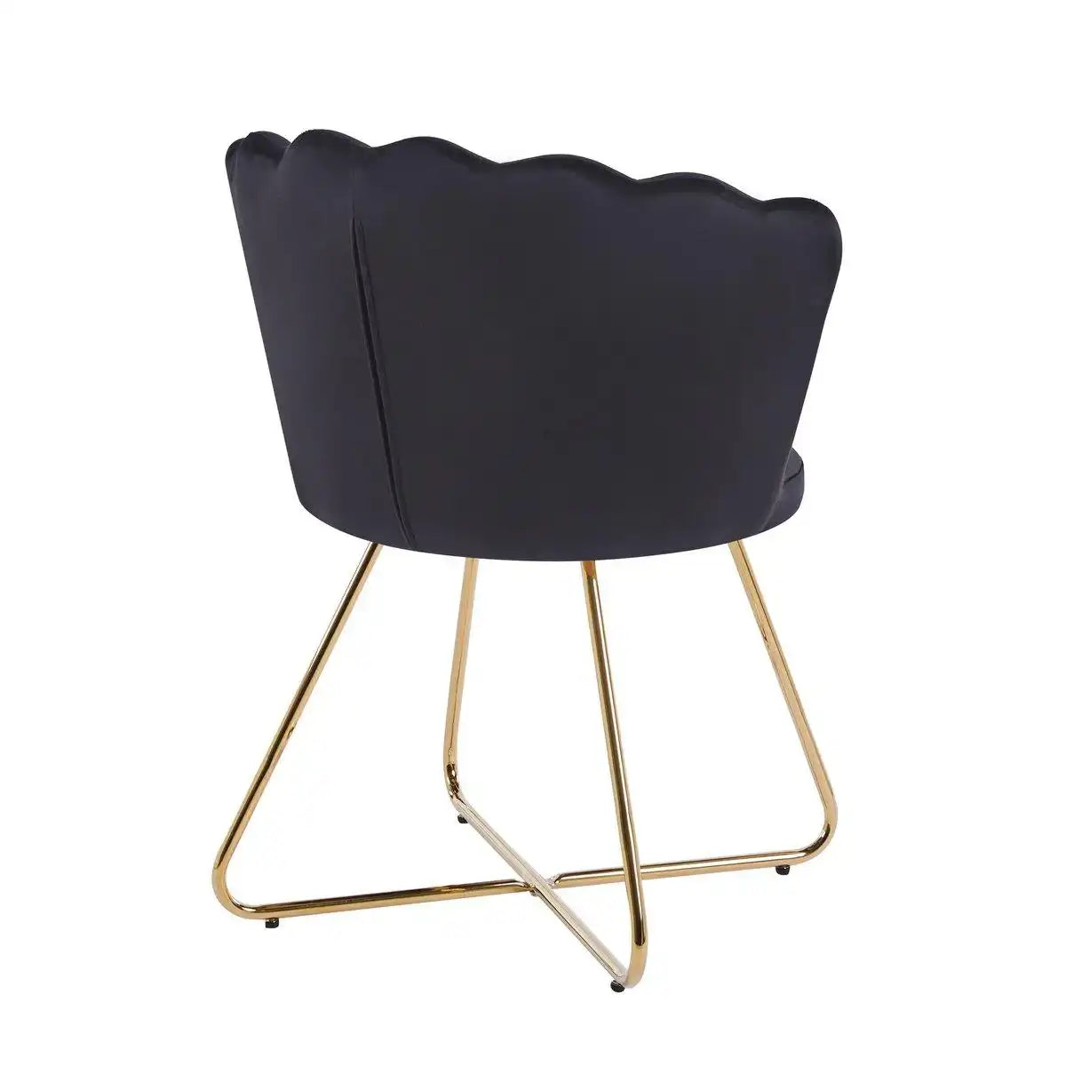 Muschelstuhl aus Samt 2er Set Schwarz - HomeDesign Knaus